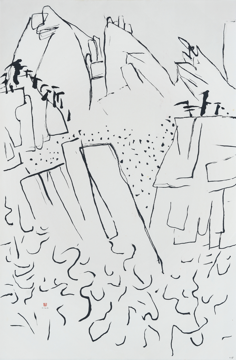 장병언, structure landscape 018, ink_on_paper, painting, 2026